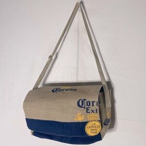 5/$25 Corona Burlap Cross Body Duffel Style Beach Bag